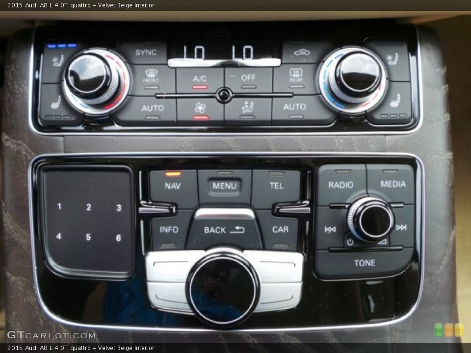Velvet Beige Interior Controls for the 2015 Audi A8 L 4.0T quattro #103412257
