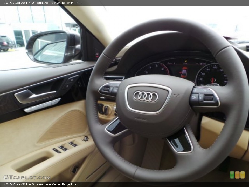 Velvet Beige Interior Steering Wheel for the 2015 Audi A8 L 4.0T quattro #103412382