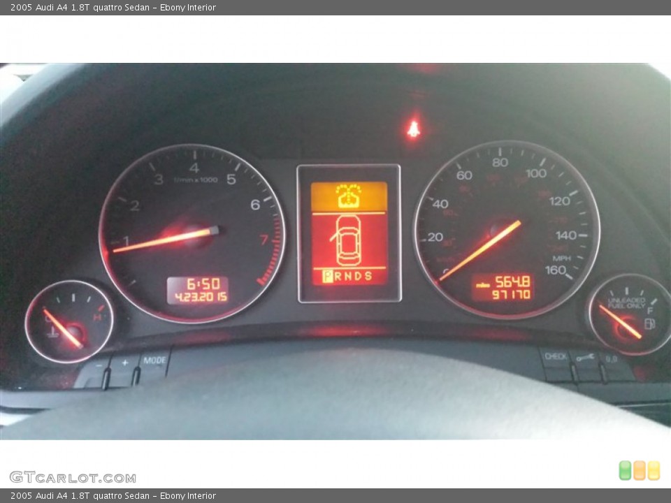 Ebony Interior Gauges for the 2005 Audi A4 1.8T quattro Sedan #103416460