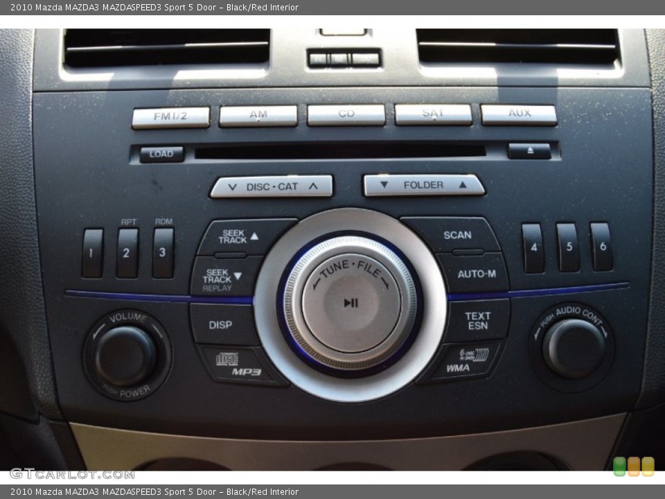 Black/Red Interior Controls for the 2010 Mazda MAZDA3 MAZDASPEED3 Sport 5 Door #103424239