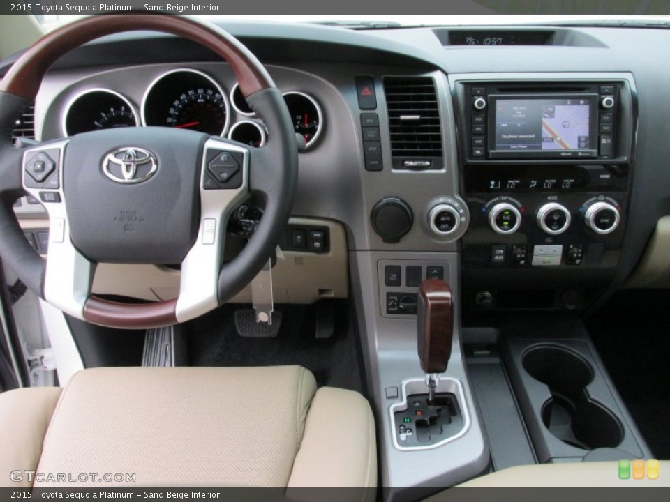 Sand Beige Interior Dashboard for the 2015 Toyota Sequoia Platinum #103430467