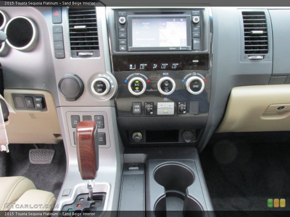 Sand Beige Interior Controls for the 2015 Toyota Sequoia Platinum #103430485