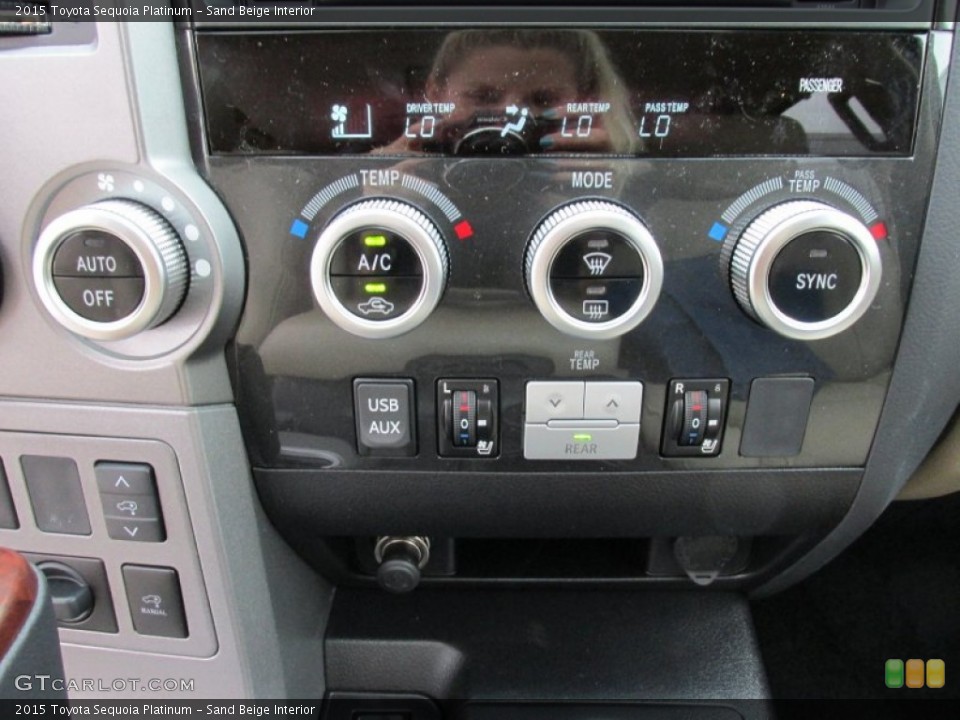 Sand Beige Interior Controls for the 2015 Toyota Sequoia Platinum #103430521