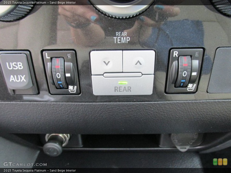Sand Beige Interior Controls for the 2015 Toyota Sequoia Platinum #103430542