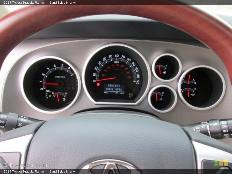 Sand Beige Interior Gauges for the 2015 Toyota Sequoia Platinum #103430617
