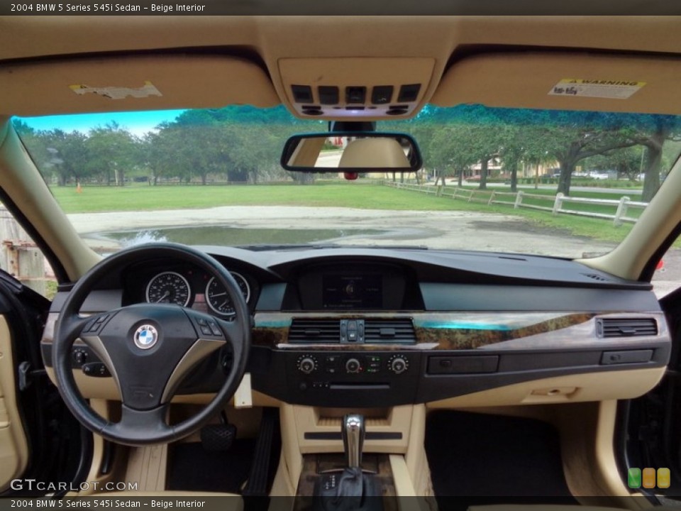 Beige Interior Dashboard for the 2004 BMW 5 Series 545i Sedan #103438580