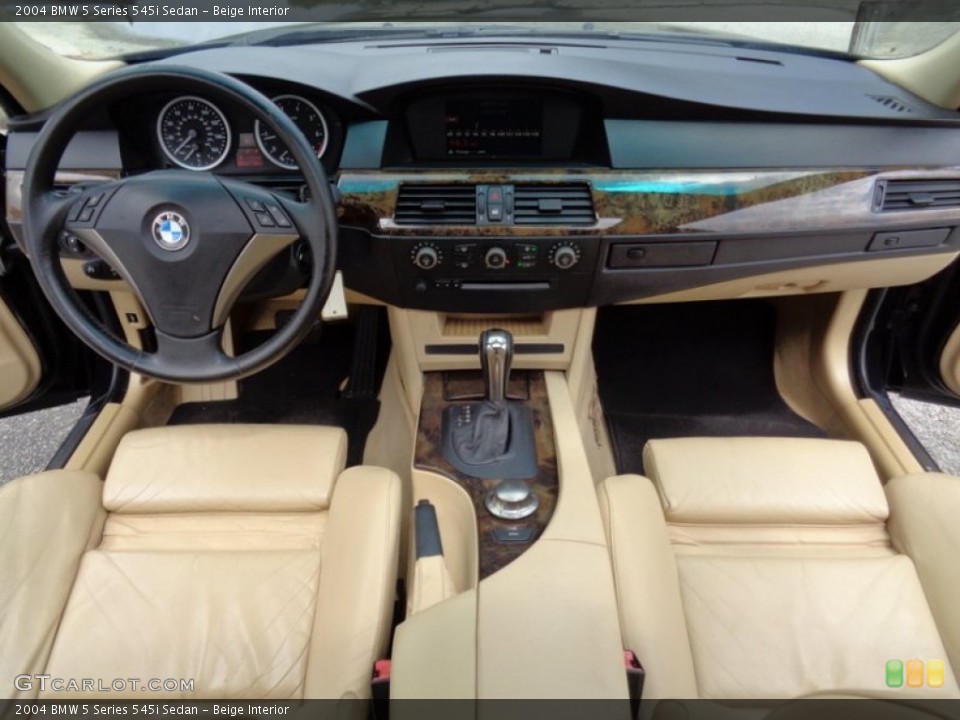 Beige Interior Dashboard for the 2004 BMW 5 Series 545i Sedan #103439679