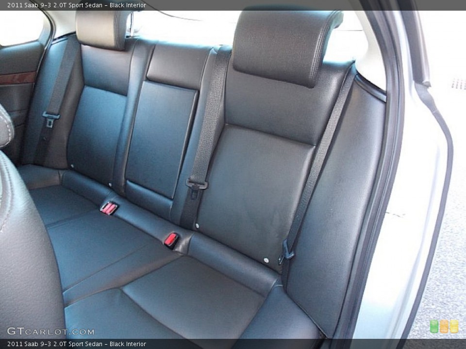 Black Interior Rear Seat for the 2011 Saab 9-3 2.0T Sport Sedan #103440405