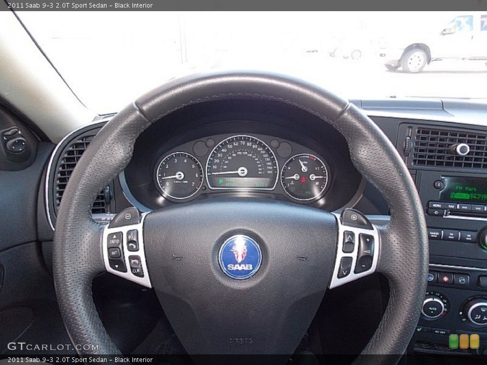 Black Interior Steering Wheel for the 2011 Saab 9-3 2.0T Sport Sedan #103440717