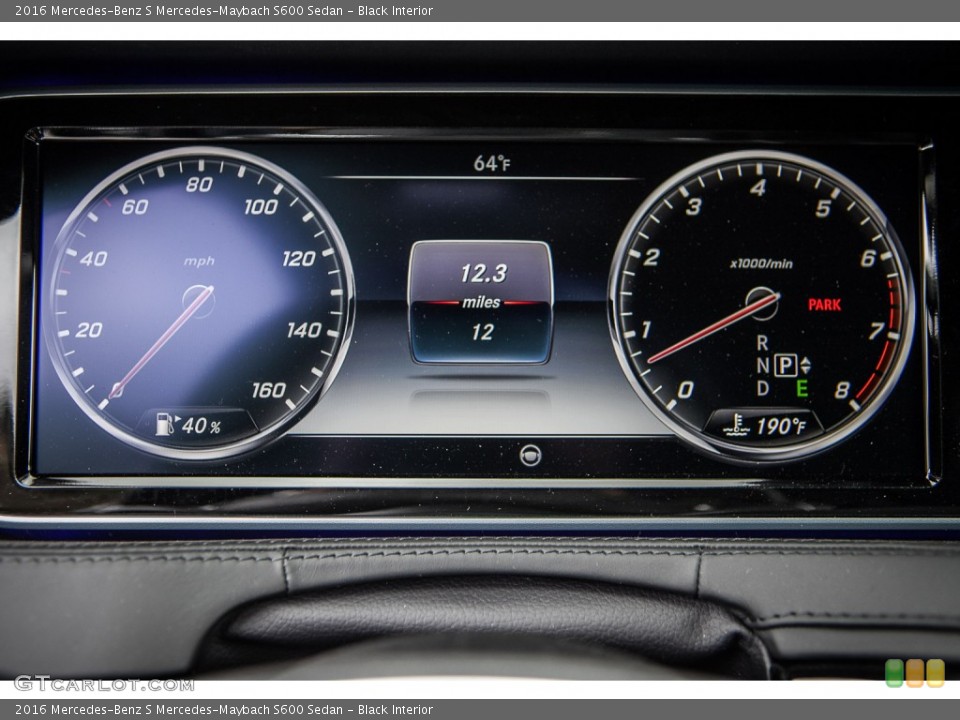 Black Interior Gauges for the 2016 Mercedes-Benz S Mercedes-Maybach S600 Sedan #103452081