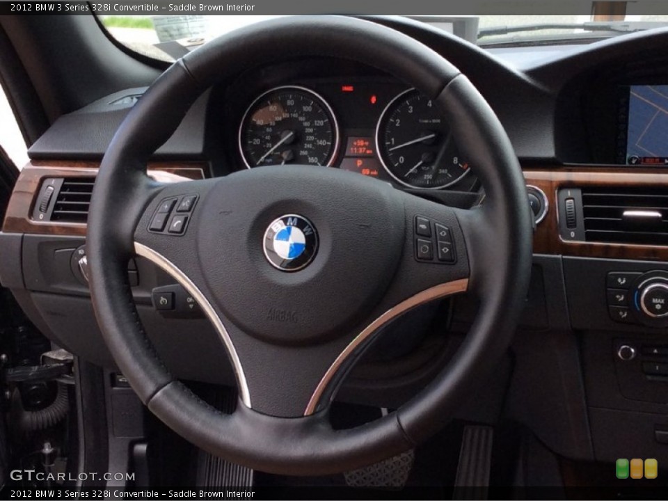 Saddle Brown Interior Steering Wheel for the 2012 BMW 3 Series 328i Convertible #103462812