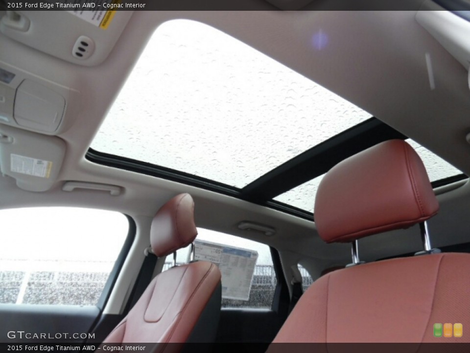 Cognac Interior Sunroof for the 2015 Ford Edge Titanium AWD #103502996