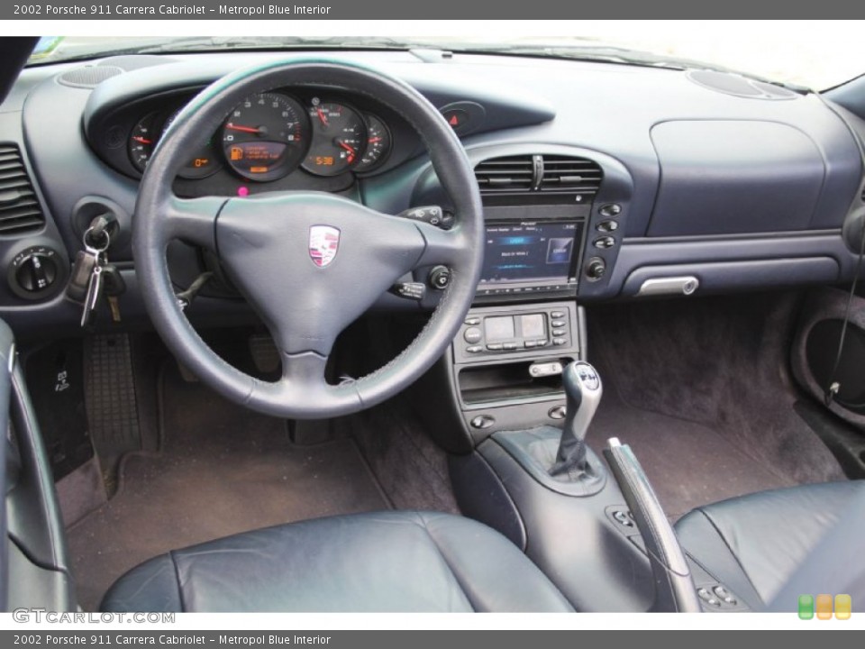 Metropol Blue Interior Dashboard for the 2002 Porsche 911 Carrera Cabriolet #103503419