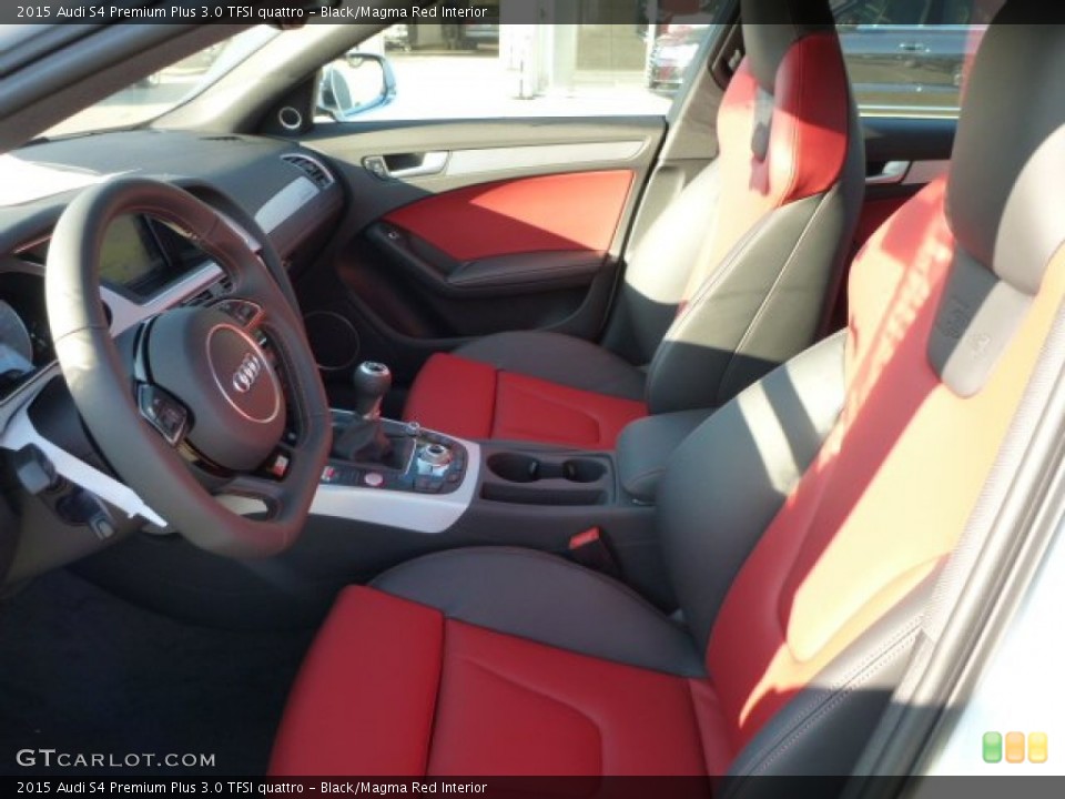 Black/Magma Red Interior Photo for the 2015 Audi S4 Premium Plus 3.0 TFSI quattro #103532417