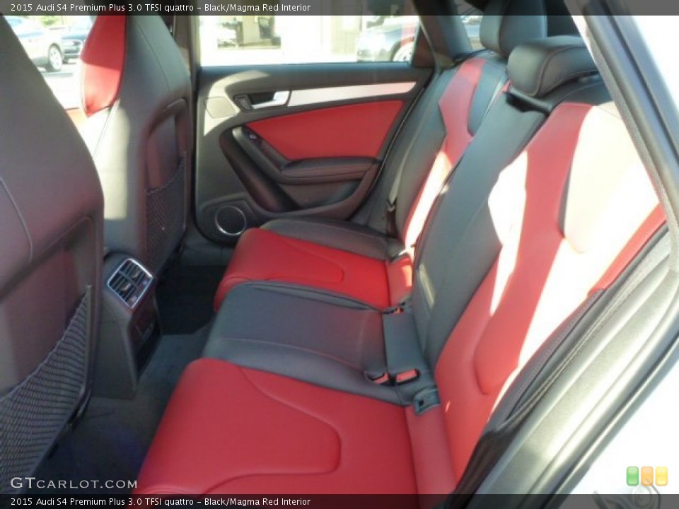 Black/Magma Red Interior Rear Seat for the 2015 Audi S4 Premium Plus 3.0 TFSI quattro #103532438
