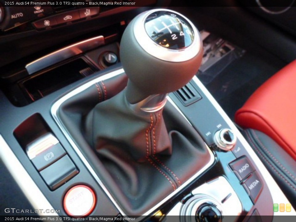 Black/Magma Red Interior Transmission for the 2015 Audi S4 Premium Plus 3.0 TFSI quattro #103532525