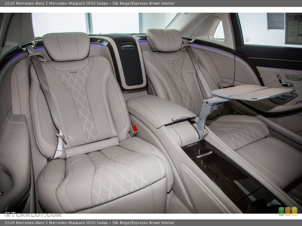 Silk Beige/Espresso Brown Interior Rear Seat for the 2016 Mercedes-Benz S Mercedes-Maybach S600 Sedan #103555758