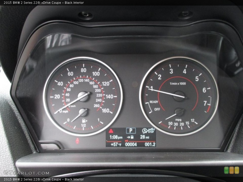 Black Interior Gauges for the 2015 BMW 2 Series 228i xDrive Coupe #103556505
