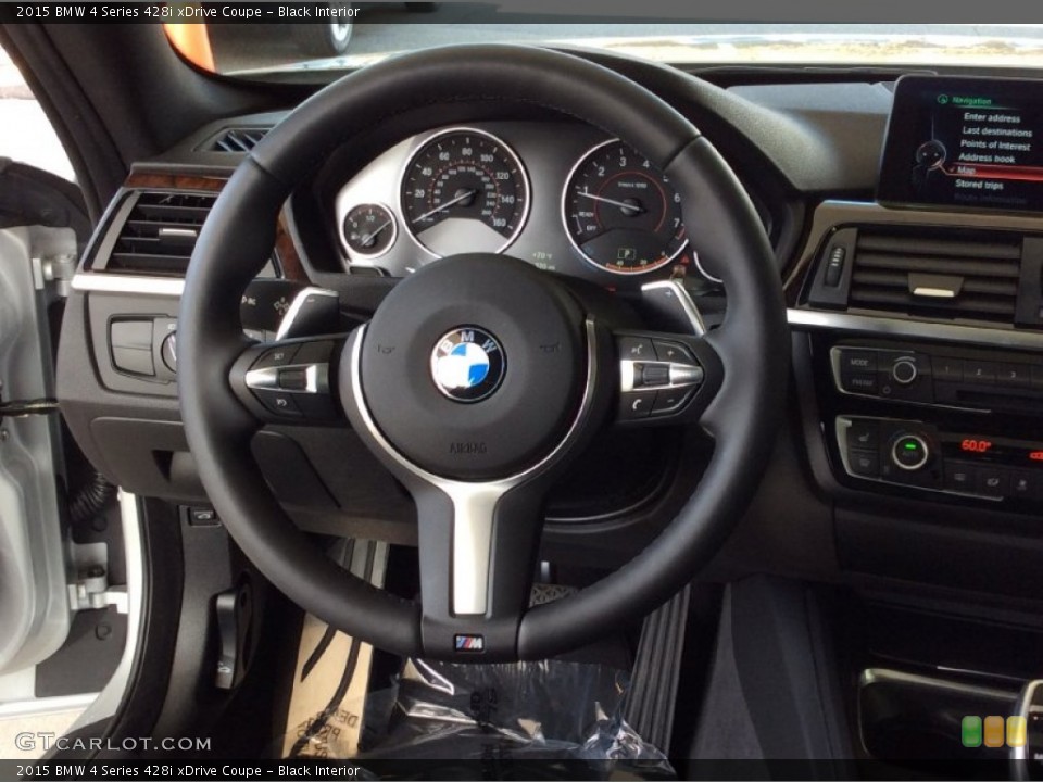 Black Interior Steering Wheel for the 2015 BMW 4 Series 428i xDrive Coupe #103564755