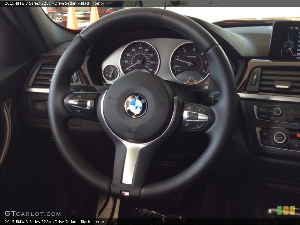 Black Interior Steering Wheel for the 2015 BMW 3 Series 328d xDrive Sedan #103565592