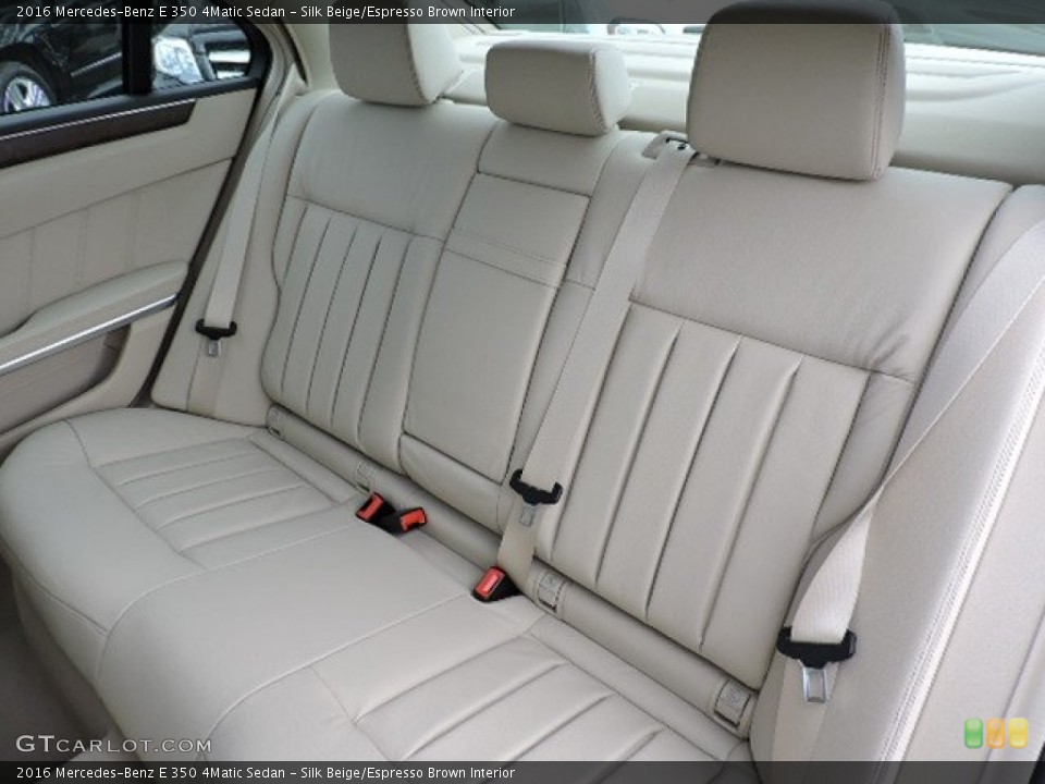 Silk Beige/Espresso Brown Interior Rear Seat for the 2016 Mercedes-Benz E 350 4Matic Sedan #103567890