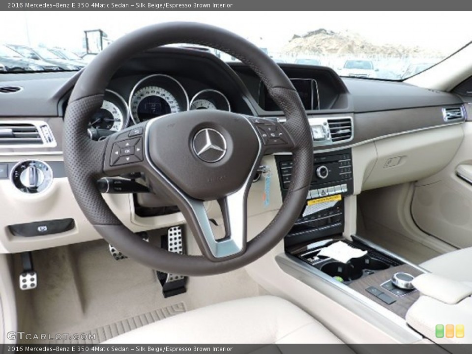 Silk Beige/Espresso Brown Interior Photo for the 2016 Mercedes-Benz E 350 4Matic Sedan #103567914