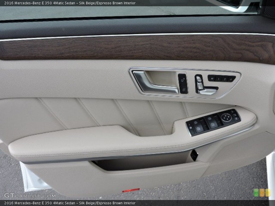 Silk Beige/Espresso Brown Interior Door Panel for the 2016 Mercedes-Benz E 350 4Matic Sedan #103567977