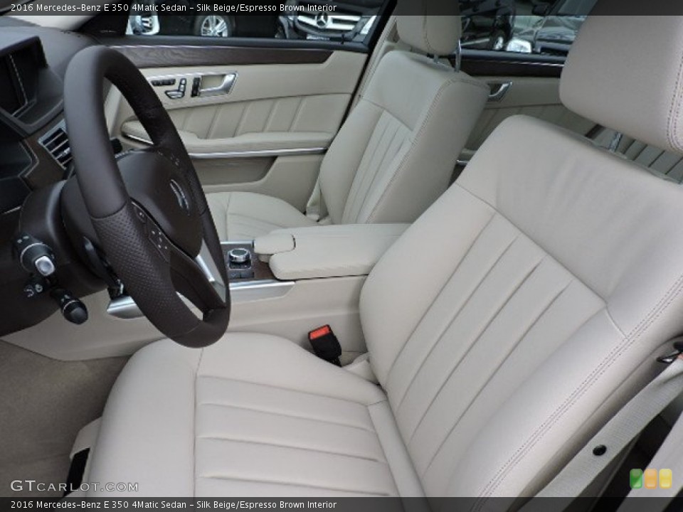 Silk Beige/Espresso Brown Interior Front Seat for the 2016 Mercedes-Benz E 350 4Matic Sedan #103567995