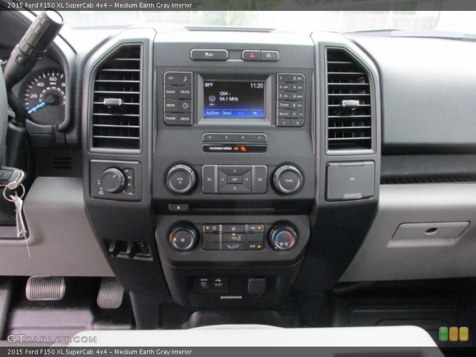 Medium Earth Gray Interior Controls for the 2015 Ford F150 XL SuperCab 4x4 #103601459
