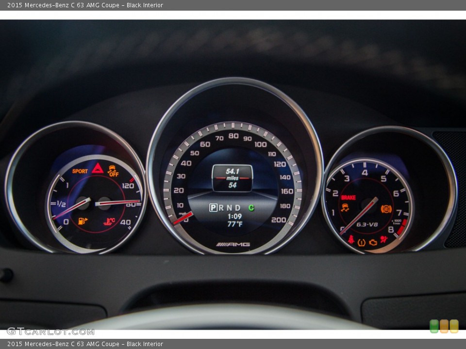 Black Interior Gauges for the 2015 Mercedes-Benz C 63 AMG Coupe #103610111
