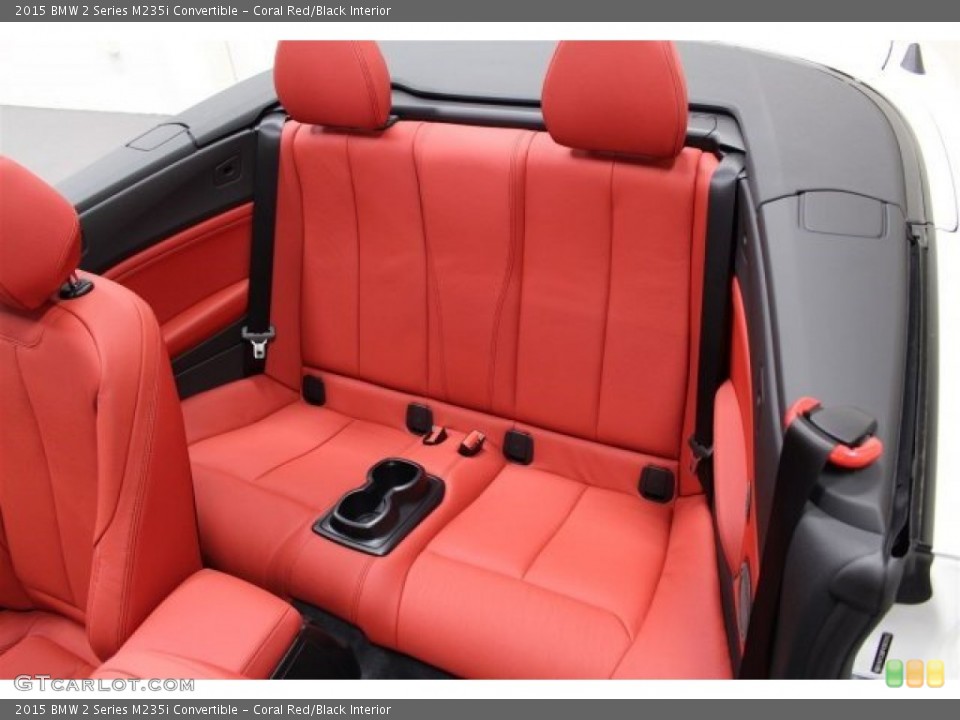 Coral Red/Black Interior Rear Seat for the 2015 BMW 2 Series M235i Convertible #103636724