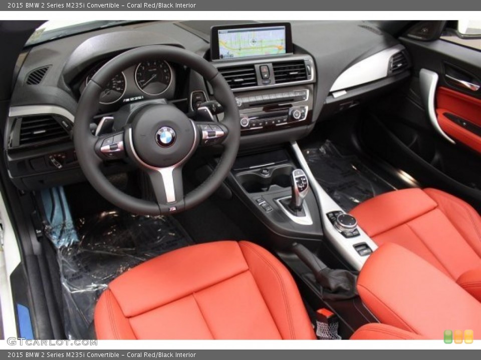 Coral Red/Black Interior Prime Interior for the 2015 BMW 2 Series M235i Convertible #103636757