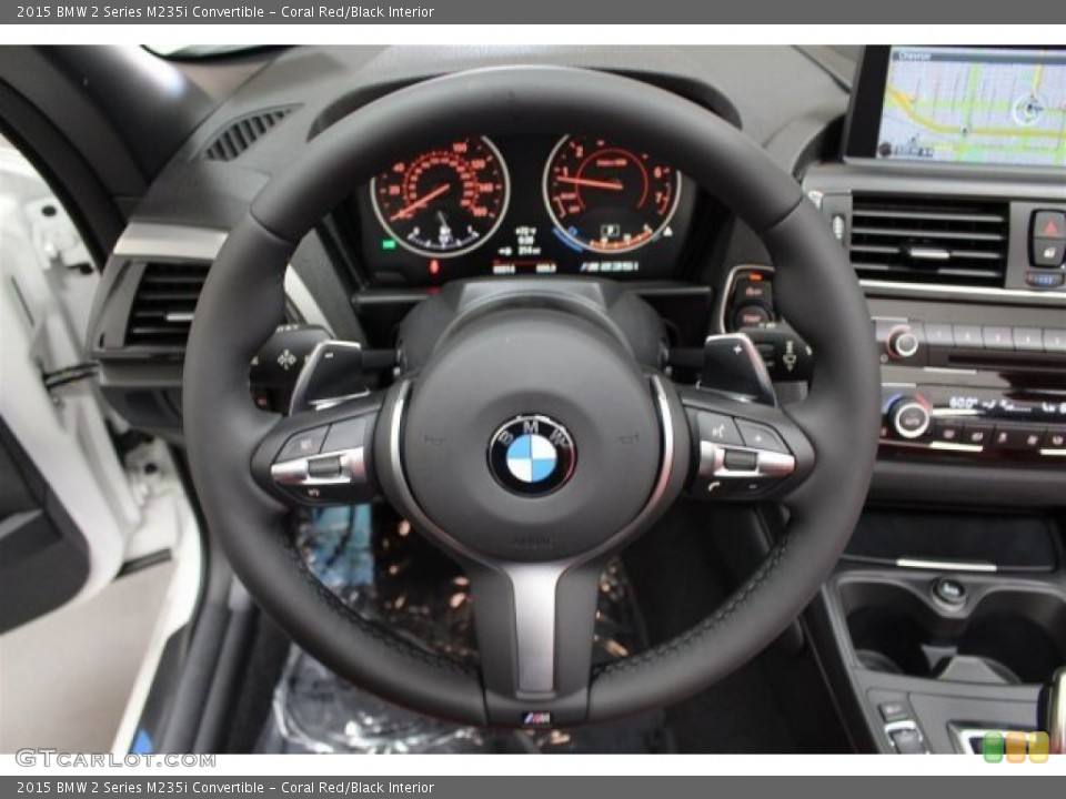 Coral Red/Black Interior Steering Wheel for the 2015 BMW 2 Series M235i Convertible #103636796