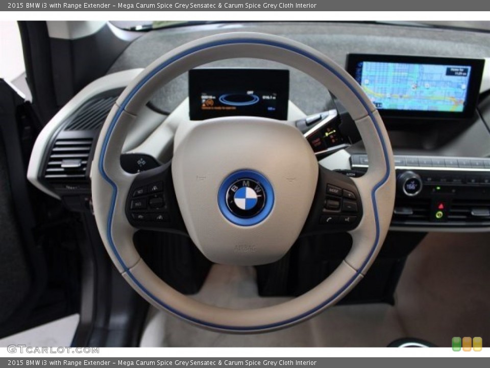 Mega Carum Spice Grey Sensatec & Carum Spice Grey Cloth Interior Steering Wheel for the 2015 BMW i3 with Range Extender #103636960