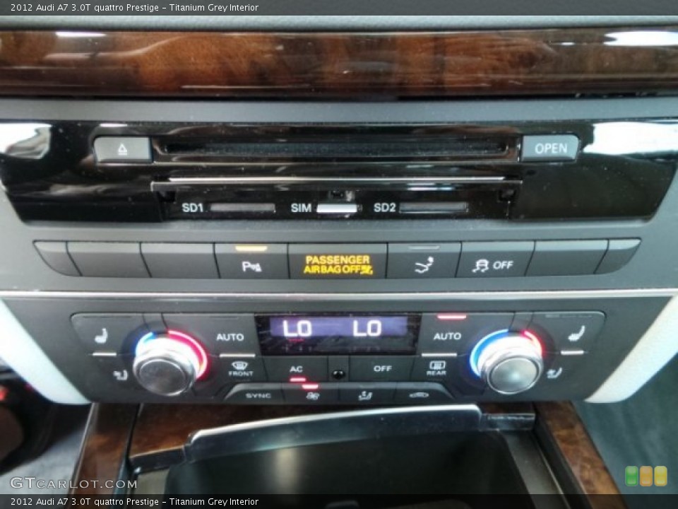 Titanium Grey Interior Controls for the 2012 Audi A7 3.0T quattro Prestige #103645985