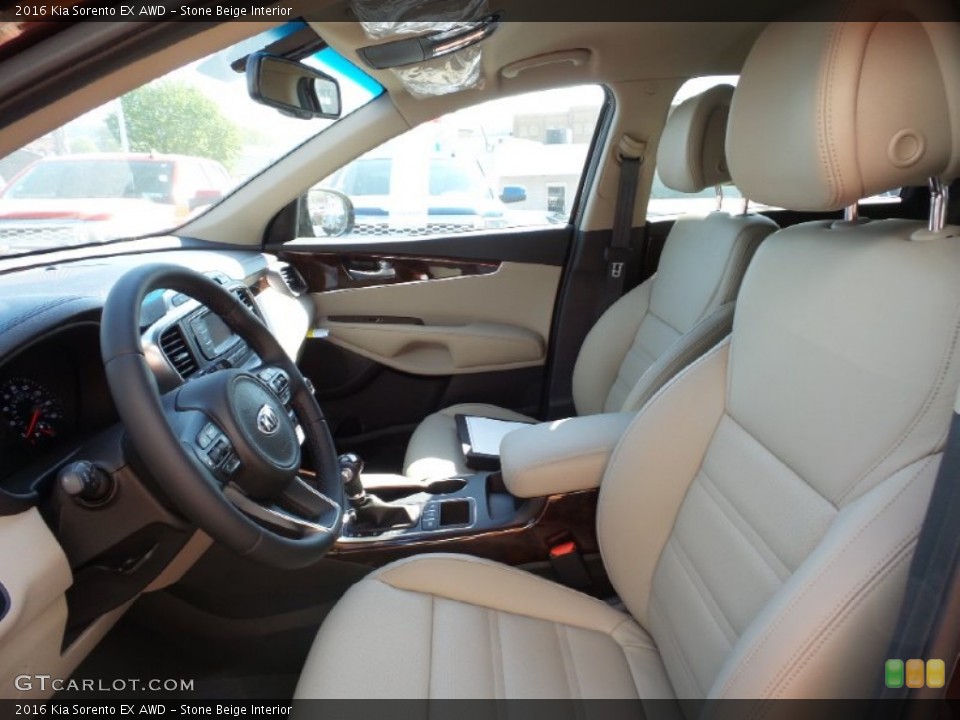 Stone Beige Interior Front Seat for the 2016 Kia Sorento EX AWD #103654212