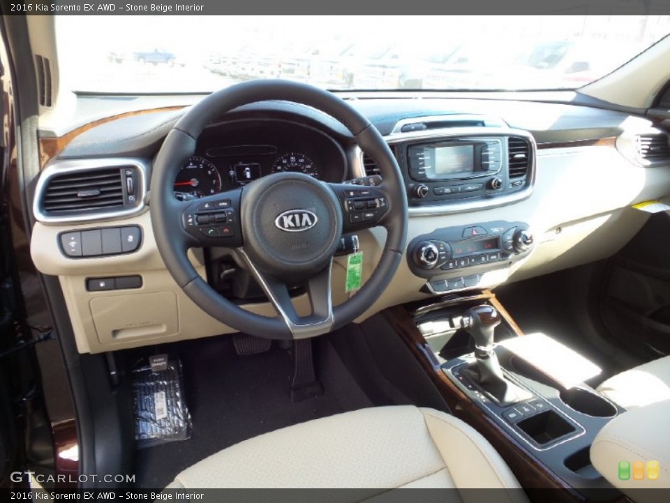 Stone Beige Interior Prime Interior for the 2016 Kia Sorento EX AWD #103654260