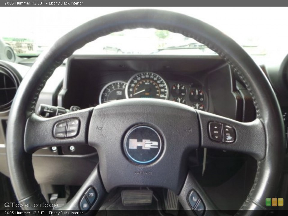 Ebony Black Interior Steering Wheel for the 2005 Hummer H2 SUT #103681275