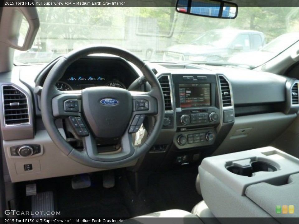 Medium Earth Gray Interior Dashboard for the 2015 Ford F150 XLT SuperCrew 4x4 #103694310