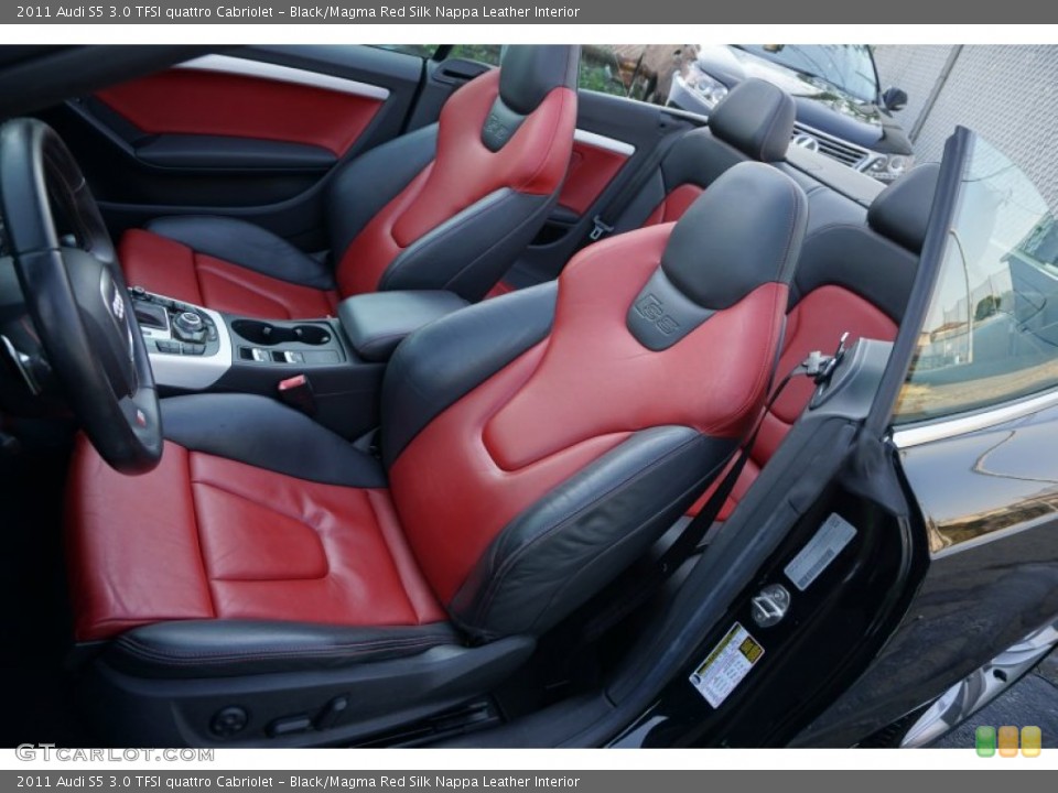 Black/Magma Red Silk Nappa Leather Interior Front Seat for the 2011 Audi S5 3.0 TFSI quattro Cabriolet #103703091