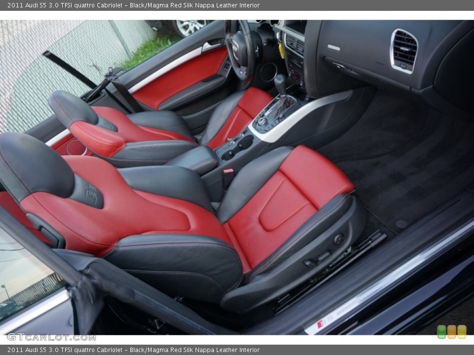 Black/Magma Red Silk Nappa Leather Interior Front Seat for the 2011 Audi S5 3.0 TFSI quattro Cabriolet #103703136