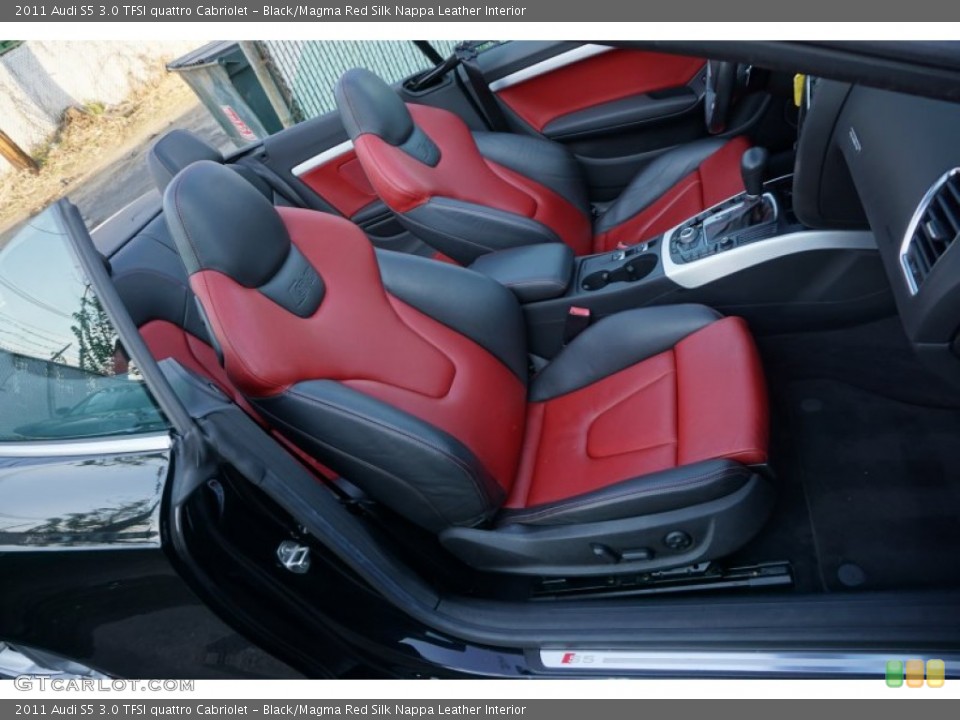 Black/Magma Red Silk Nappa Leather Interior Front Seat for the 2011 Audi S5 3.0 TFSI quattro Cabriolet #103703160