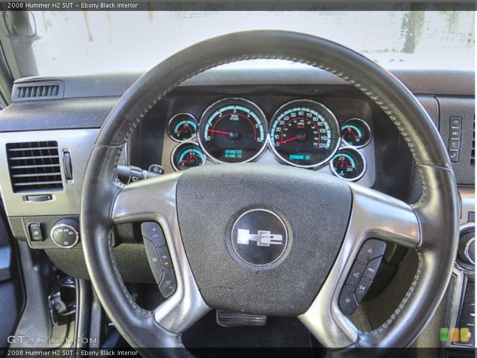 Ebony Black Interior Steering Wheel for the 2008 Hummer H2 SUT #103716923