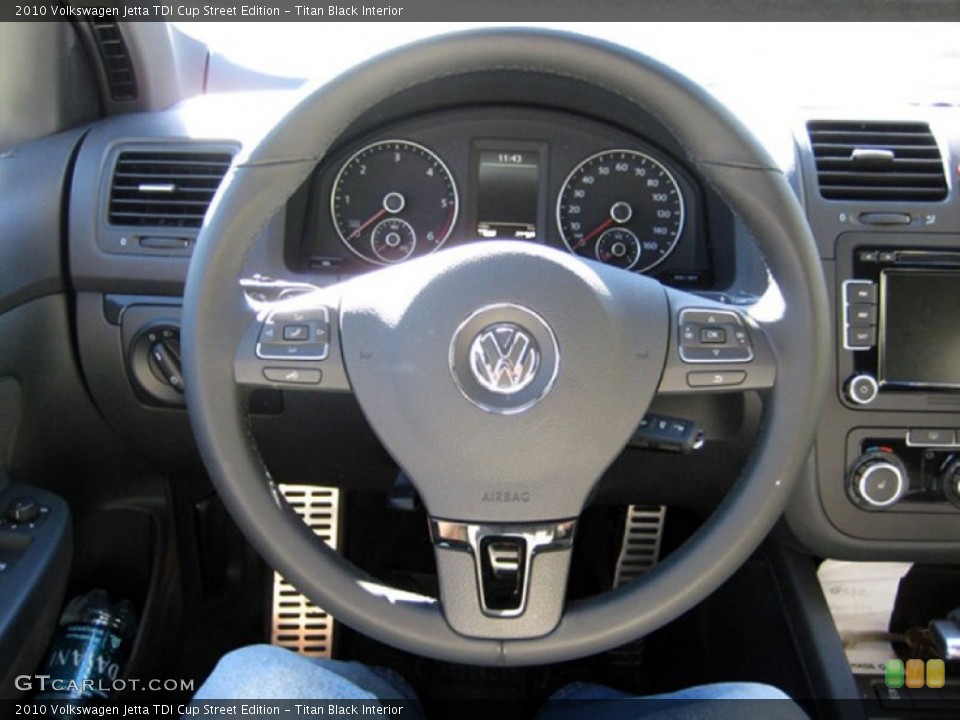 Titan Black Interior Steering Wheel for the 2010 Volkswagen Jetta TDI Cup Street Edition #103717292