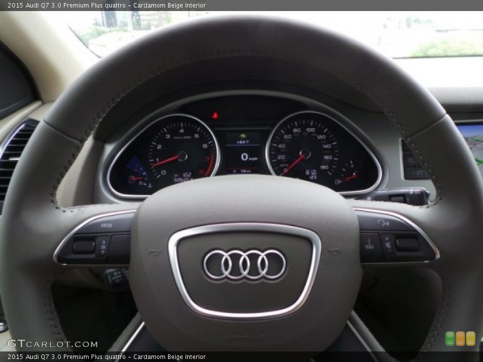 Cardamom Beige Interior Steering Wheel for the 2015 Audi Q7 3.0 Premium Plus quattro #103725110