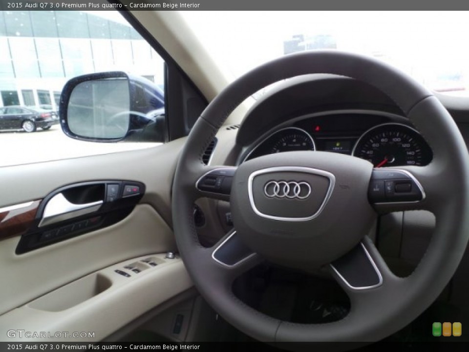 Cardamom Beige Interior Steering Wheel for the 2015 Audi Q7 3.0 Premium Plus quattro #103725200