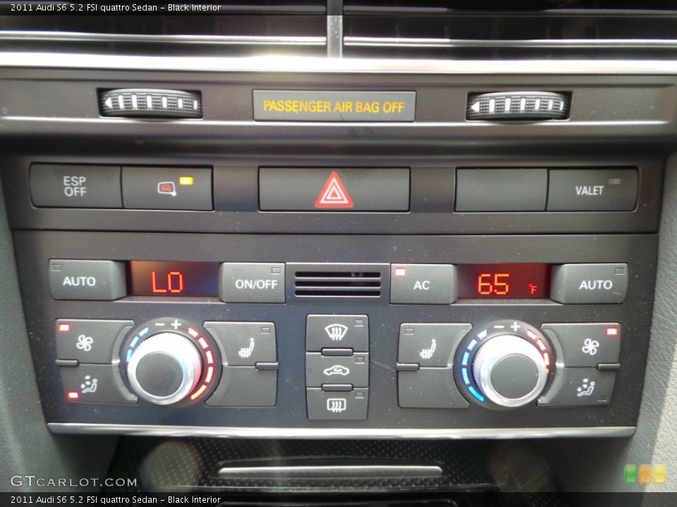 Black Interior Controls for the 2011 Audi S6 5.2 FSI quattro Sedan #103835449