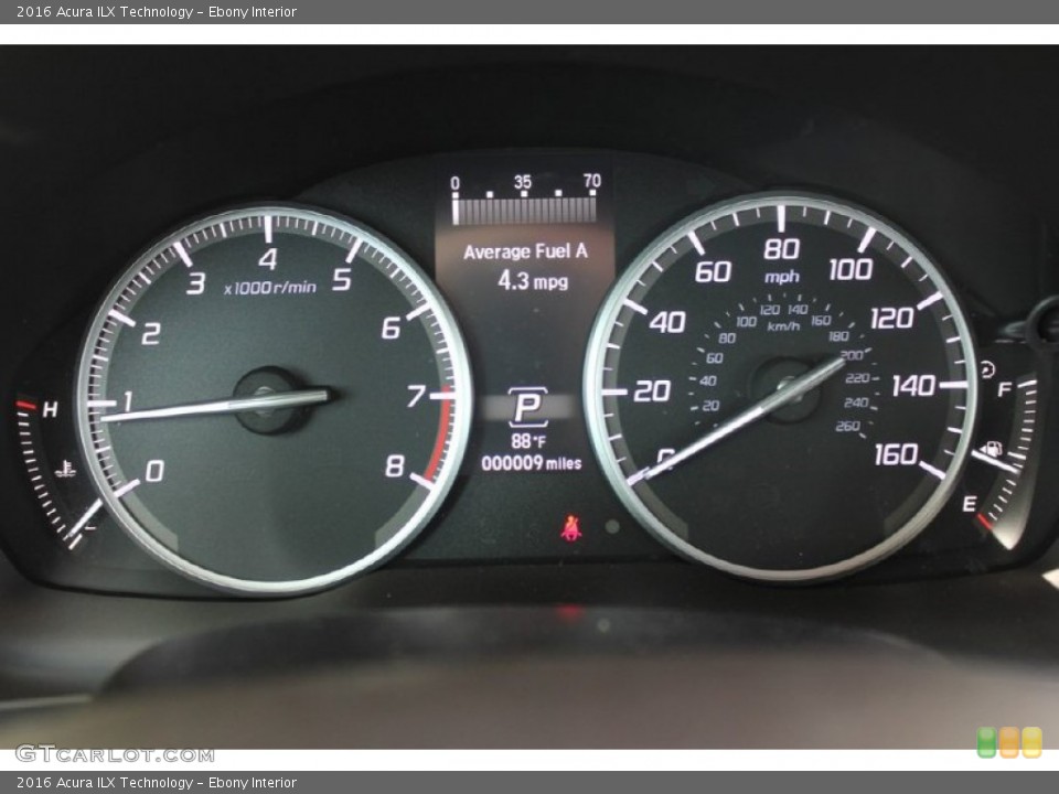 Ebony Interior Gauges for the 2016 Acura ILX Technology #103842908