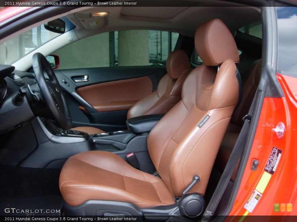 Brown Leather Interior Front Seat for the 2011 Hyundai Genesis Coupe 3.8 Grand Touring #103860533