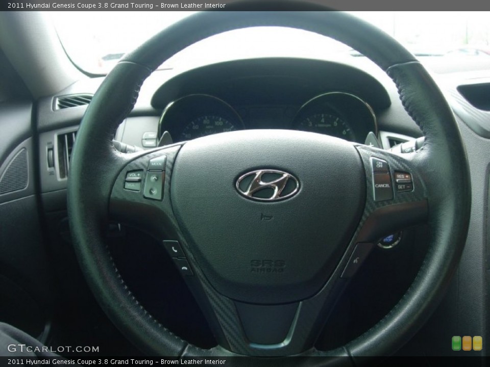 Brown Leather Interior Steering Wheel for the 2011 Hyundai Genesis Coupe 3.8 Grand Touring #103860584
